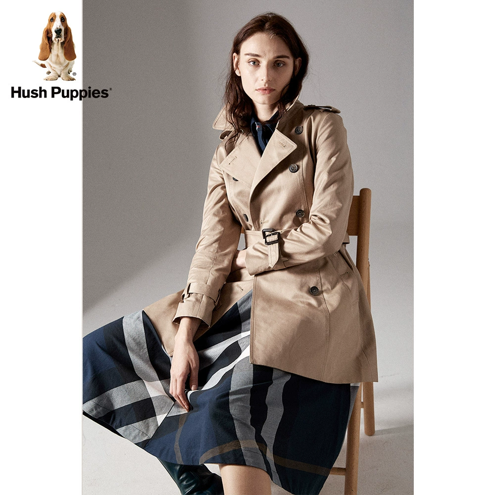 Hush Pupgie Hoops Female 2019 New Autumn Slim Mid-long Trench CoatHJ-19512D - Trench Coat