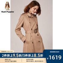 Hush Puppies Hush Women's Spring and Autumn Mid-Long Leisure Windbreaker Coat)HJ-19505D