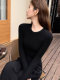 Basic Round-Neck Long-Sleeve T-Shirt for Women, Autumn and Winter, Slim-Fit, Flattering, Flattering for the Figure, Inner Layering Top
