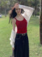 French-Style Camisole with Chest Pads, Early Spring Inner Wear, Waist-Cinching, Slimming, Knitted Sleeveless Top for Women