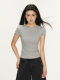 Beautiful Summer Short-Sleeve Regular Shoulder T-Shirt for Women, Summer European and American Style ins Simple Versatile Tight-Fitting Inner Wear Slimming Top