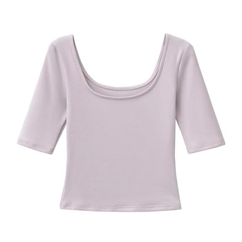 2025 Super Trendy Age-Reducing U-Neck Spicy Girl Mid-Sleeve Top for Women, Summer Slim-Fit Korean Style Cool Chic Beautiful T-Shirt