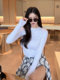 Women's Inner Layer Knit Sweater, Autumn/Winter 2025 New Style, Slim-Fit Long-Sleeve T-Shirt with Thin Fleece, Thickened and Slimming Top