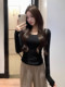 Tight-Fitting Knit Base Layer Top for Women, Autumn and Winter New 2025 Trendy Fashionable Round Neck European Style Top