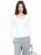 2025 Korean Style U-Neck Long-Sleeve T-Shirt for Women, Spring, Autumn, and Winter, Sexy Tight-Fitting Low-Neck Exposed Collarbone Inner Layer Base Shirt Top