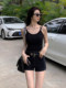 French-Style Camisole with Chest Pads, Early Spring Inner Wear, Waist-Cinching, Slimming, Knitted Sleeveless Top for Women