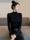 Half-High Collar Korean Style Tight-Fitting Base Layer Shirt for Women, 2025 Popular Long-Sleeve Slim-Fit Knit Top for Autumn and Winter