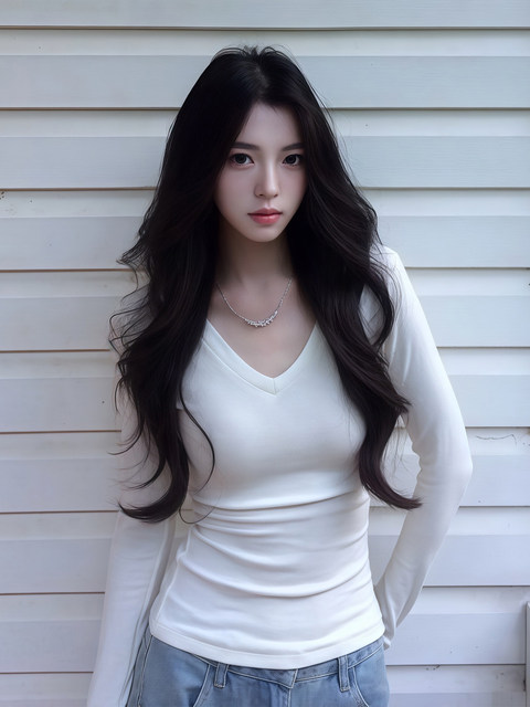 White Inner T-Shirt Base Layer for Women, Spring and Autumn 2026 New Style, Slim Fit, Shoulder-Length Sleeves, Slimming V-Neck Top for Women