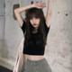 Summer and Autumn Low-Neck High-Waisted Short-Sleeved T-Shirt for Women, Pure Cotton, Cropped U-Neck Base Shirt, Tight-Fitting, Stylish Jazz Dance Top