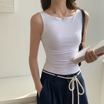 Korean Chic Sleeveless T-Shirt Vest for Women, Summer Outerwear, New Design, American Style, Slim Fit Top