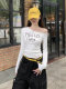 Purely Sexy Style Spicy Girl Sexy One-Shoulder Long-Sleeve Top for Women, Autumn Unique Niche Design Slimming Off-Shoulder Base T-Shirt