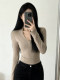 This Year's Trendy Hot-Selling Item: a High-End, Super Stylish V-Neck Base Layer Top for Women, Slim Fit, Flattering, with Regular Shoulders, for Autumn and Winter