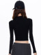 Tight-Fitting Long-Sleeve T-Shirt for Petite Women, Autumn and Winter American Style Slim-Fit Half-High Collar Base Layer Top
