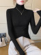 Melard Coffee-Colored High-Neck Long-Sleeve Base Shirt T-Shirt for Women, Autumn and Winter American Style Slim-Fit Slimming Turtleneck Top