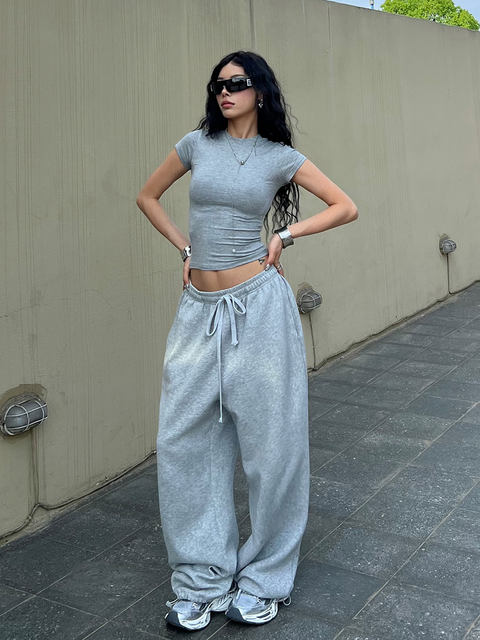 European and American Style Short-Sleeved T-Shirt for Women, 2025 Summer New Model, Waist-Cinching, Slim-Fitting, Flattering, Short and Stunning Top