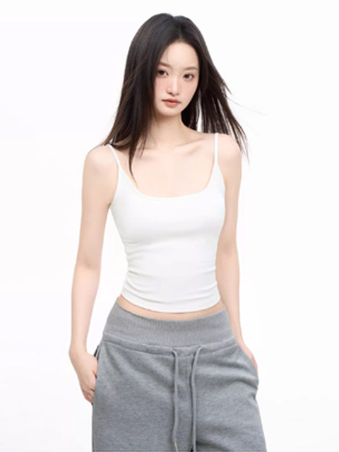 ins Super Popular U-Neck Padded Camisole for Women, 2025 Summer New Style, Sleeveless Outerwear, Inner Wear, Sexy Back Top