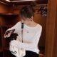2025 Autumn Korean Style Long-Sleeve Modal White T-Shirt for Women, Loose Fit, Round Neck, Versatile Trendy Ins Commuter Top