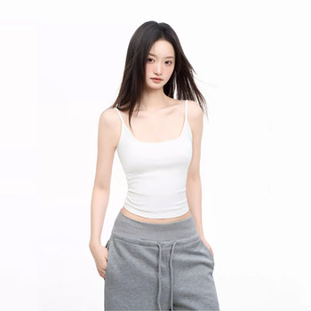 ins Super Popular U-Neck Padded Camisole for Women, 2025 Summer New Style, Sleeveless Outerwear, Inner Wear, Sexy Back Top