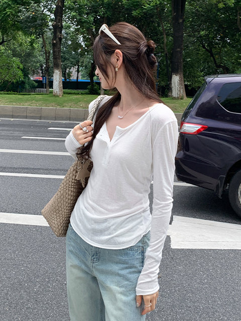 White Long-Sleeved Sun Protection Shirt, T-Shirt for Women, Summer 2025 New Style, Lazy, Slimming, Beautiful, Thin Top for Women