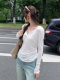 White Long-Sleeved Sun Protection Shirt, T-Shirt for Women, Summer 2025 New Style, Lazy, Slimming, Beautiful, Thin Top for Women