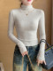 Petite Women's Long-Sleeve Half-Turtleneck Base Layer T-Shirt, Autumn and Winter American Style, Slim-Fit, Flattering Top