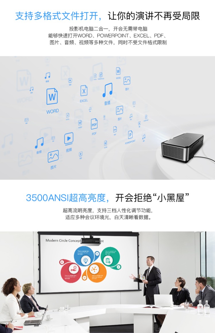 Nut D6_H máy chiếu móng tay thông minh văn phòng kinh doanh gia đình không dây wifi máy chiếu 1080P HD
