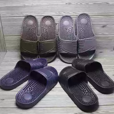 Factory leak detection men's casual ultra-light massage bottom one-word drag indoor hotel non-slip comfortable wear-resistant bath slippers