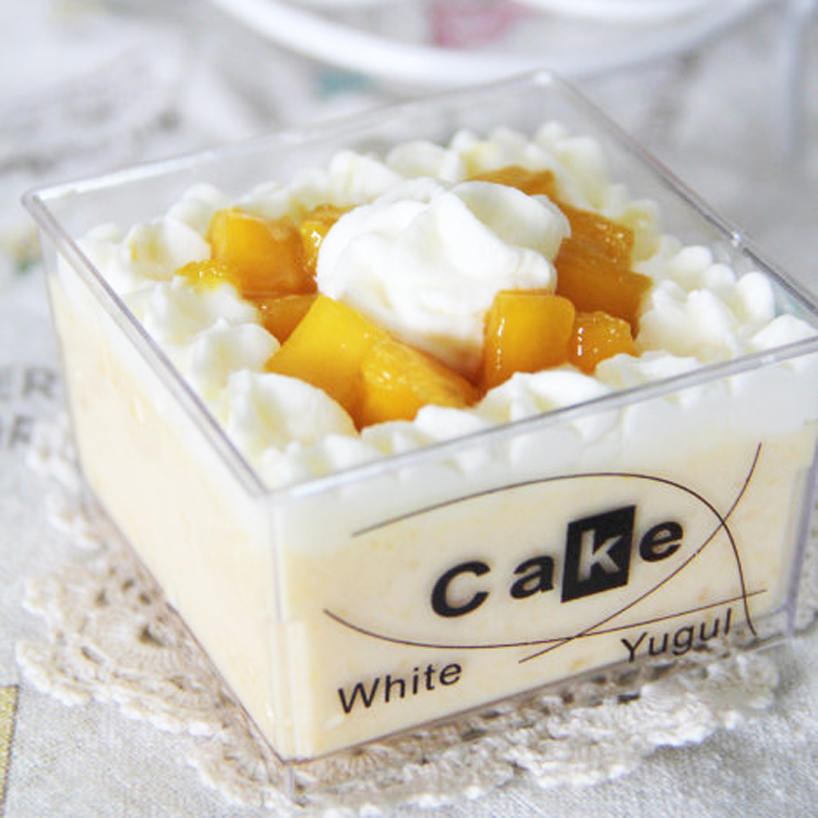 7042 Square Jelly Cup Mousse Cup Pudding Cup Tiramisu Cup 100