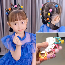 Autumn and winter 2021 new children candy color leather band girl cute plush Hairband does not hurt hair braided hair head rope