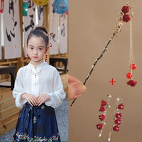 Комплект, китайская шпилька, клипсы, в цветочек, 1 пары