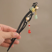 2 новые китайские булочки- 【Нефритово кролик, висящий красные бусинки+зеленый лист нефритовый кролик, висящая тыква】