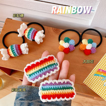 Autumn and winter wool hairclip children broken hairclip hand woven flower hair rope girl cute ball head sweet hair card