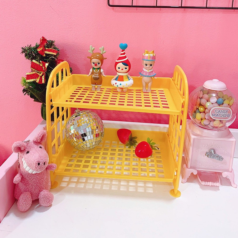 MUMU sản phẩm tốt Nhật Bản cô gái mỹ phẩm tim trang sức khung gấp đơn giản lưu trữ máy tính để bàn kệ hoạt hình xung quanh - Carton / Hoạt hình liên quan sticker cute đồ ăn
