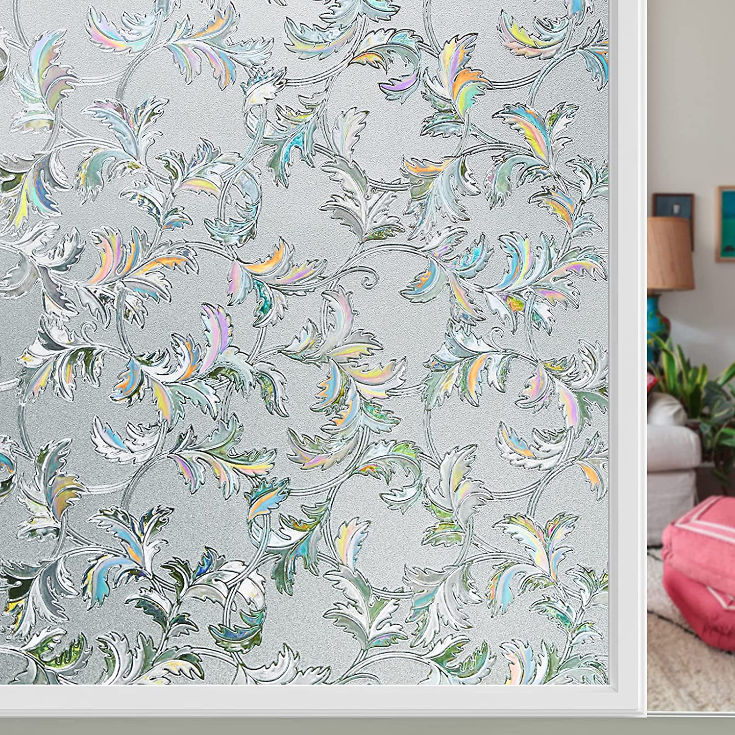 European style glue-free electrostatic anti-mildew and anti-UV curtain film bedroom window film waterproof foil cloth decoration-9