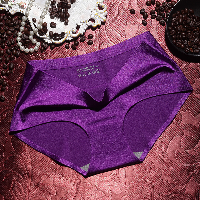Autumn and Winter Brushed Women's Underwear, Pure Cotton, Large Size, Mid-High Waist, Sexy, Seamless, Ice Silk, New Style Women's Briefs