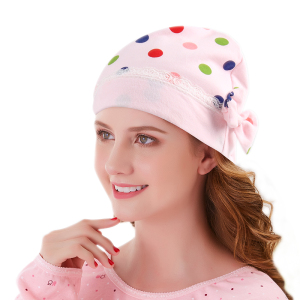 美丽日子蝴蝶结月子帽产后保暖防风坐月子帽