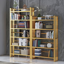 Iron gold bookshelf simple living room floor simple custom shelf Cabinet Office children display storage rack