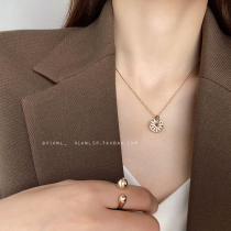 ins simple retro lucky compass necklace female tide Net red niche design sense choker neck chain accessories