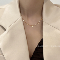 Europe and the United States Joker titanium steel water drop necklace female summer light luxury niche design sense choker 2021 new accessories