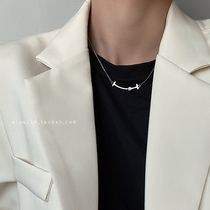 Niche design elephant pendant smile necklace female tide Net Red hip hop cool old vintage smile short accessories