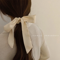 Korean simple ins Wind bow hair rope temperament streamer Hairband Net red headdress headdress rope fairy Mori Super fairy