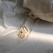 Earrings for round face Net Red simple circle ring earrings female retro ins cold wind decorative earrings ear jewelry