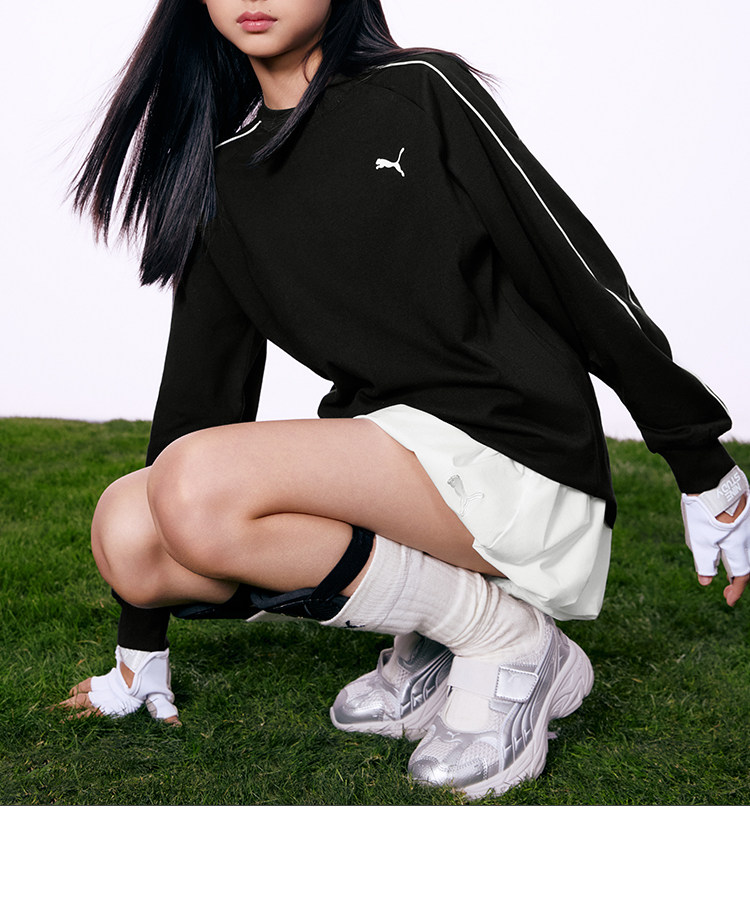 PUMA彪马童装2026新款儿童长袖T恤简约时尚条纹圆领运动T7打底衫 — 18