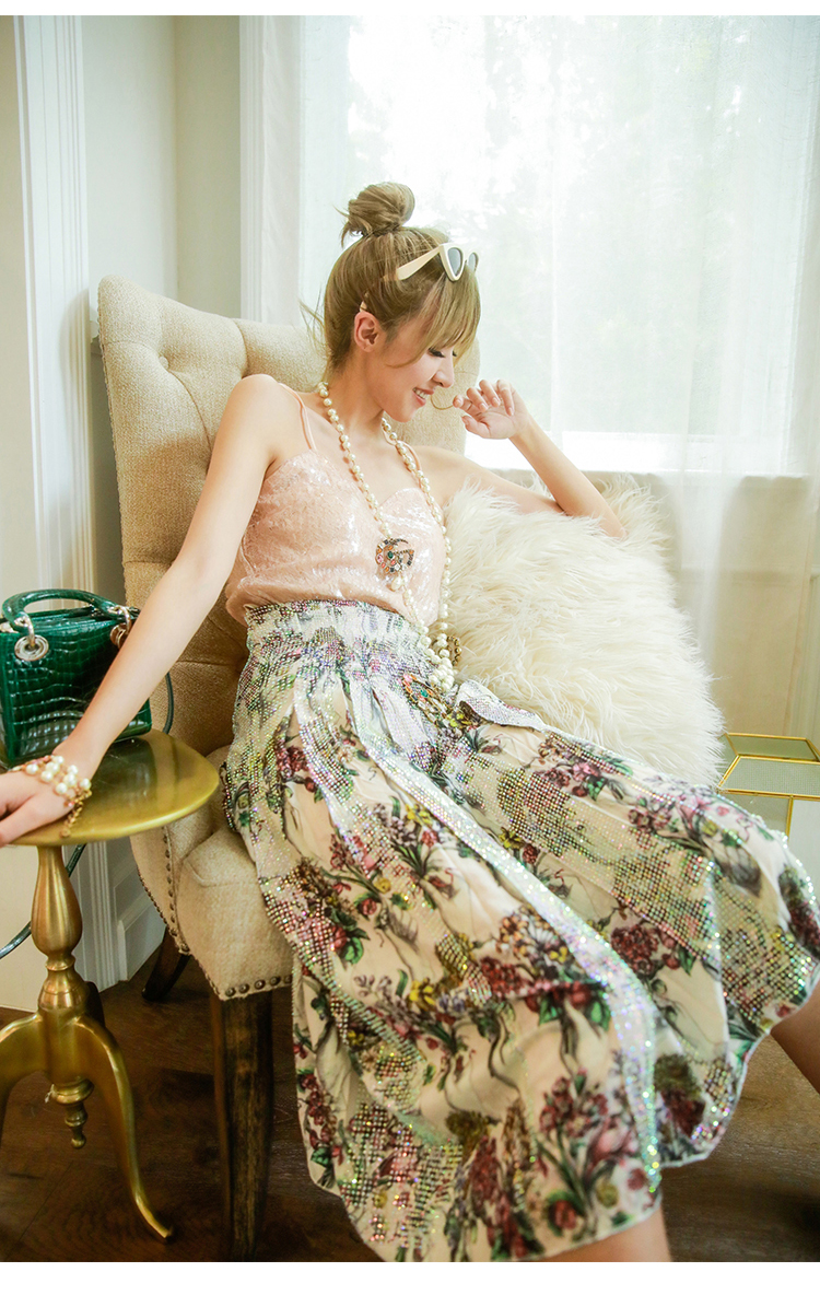 [Mua ba cái miễn phí] ALUONLINEESHOP khâu ren áo yếm đính sequin mặc áo mùa hè nữ áo ba lỗ nữ cách điệu