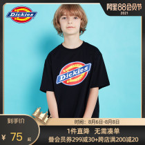 Dickies men and women in the big tide childrens summer color logo classic item printing loose short-sleeved round-neck T-shirt pullover