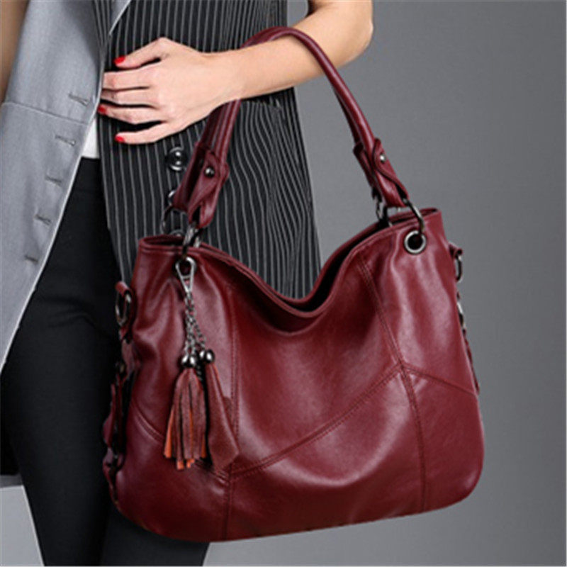 Hong Kong Big Bag Package 2022 New Fashion Genuine Leather Women Bag Middle-aged Mother Bag Soft Leather Large Capacity Diagonal Satchel Bag