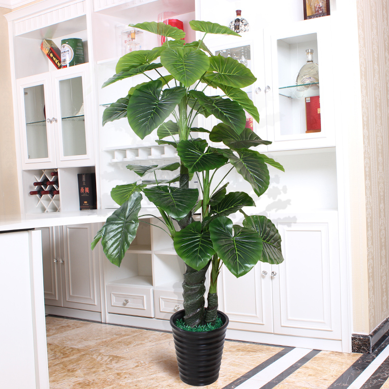Dripping Guanyin simulation plant fake tree Living room green plant potted view Office large floor-to-ceiling plastic decorative flowers