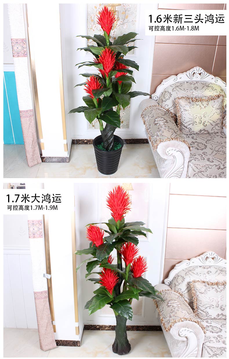 Hoa giả may mắn cây giả mô phỏng cây trong chậu nhựa sàn hoa lớn trong nhà phòng khách trang trí trang trí - Hoa nhân tạo / Cây / Trái cây hoa mai giả