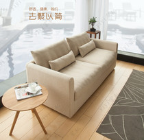 Minimalist modern Nordic modern soft bag sofa fabric Hemp Cloth Sofa FASHION SMALL FAMILY LIVING ROOM TRIO SOFA