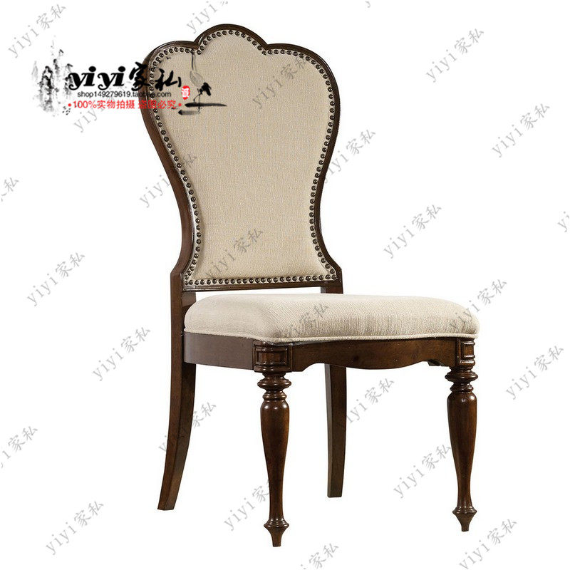 European Solid Wood Chair Innovative Classical Negotiation Chair Carved Flower Armchair American High-end Hotel Chair Living Room